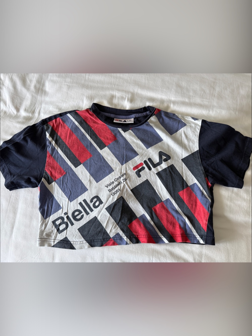 Fila Graphic Tee in Navy, Red & White